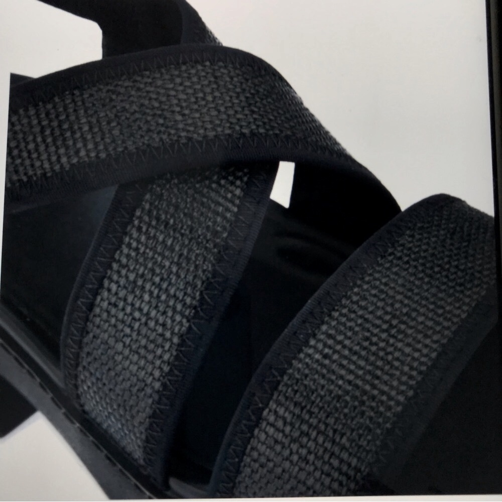 Sz 8 Fitflop Black Backstrap Platform Pilar Sandal - Picture 3 of 9